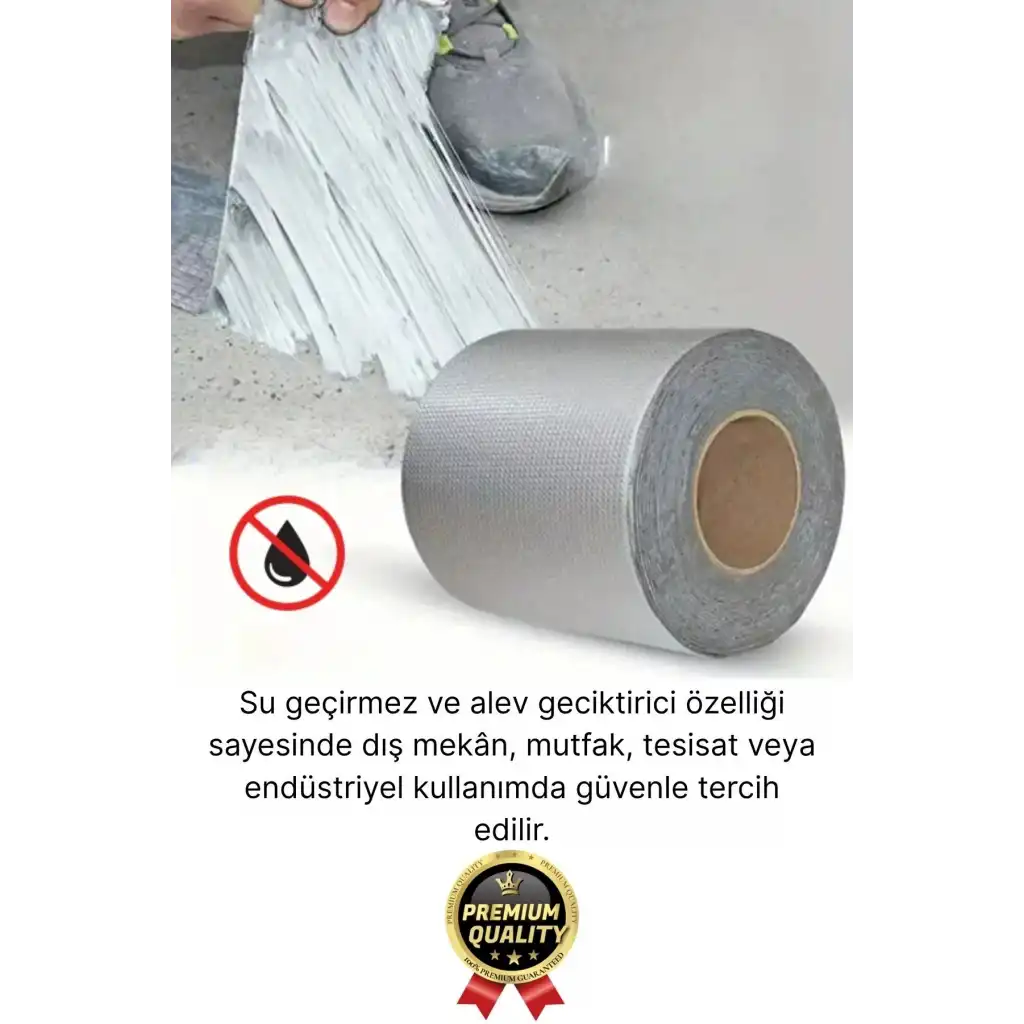 Premium Su Sızdırmaz İzolasyon Çatlak Boru Tamir Çamur Bandı Isıya Dayanıklı Sakız Bant 48 Mm X 2 Mt