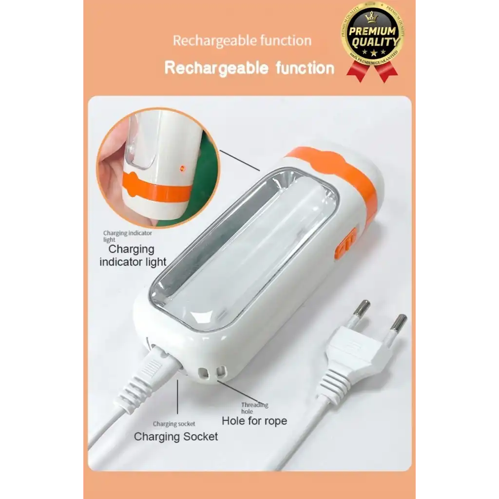 Özel Üretim Dayanıklı Güçlü Aydınlatma Taşınabilir Kamp İki Kademeli 600 mAh Şarjlı Led El Feneri