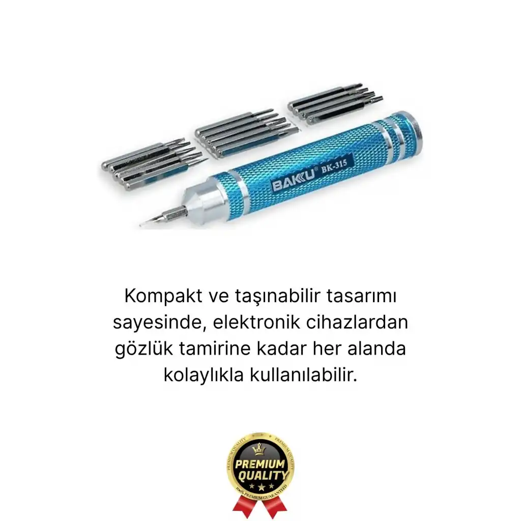 Profesyonel Seri Dayanıklı Yüksek Kalite Ergonomik Hassas Tamir Taşınabilir 15 Uçlu Tornavida Seti