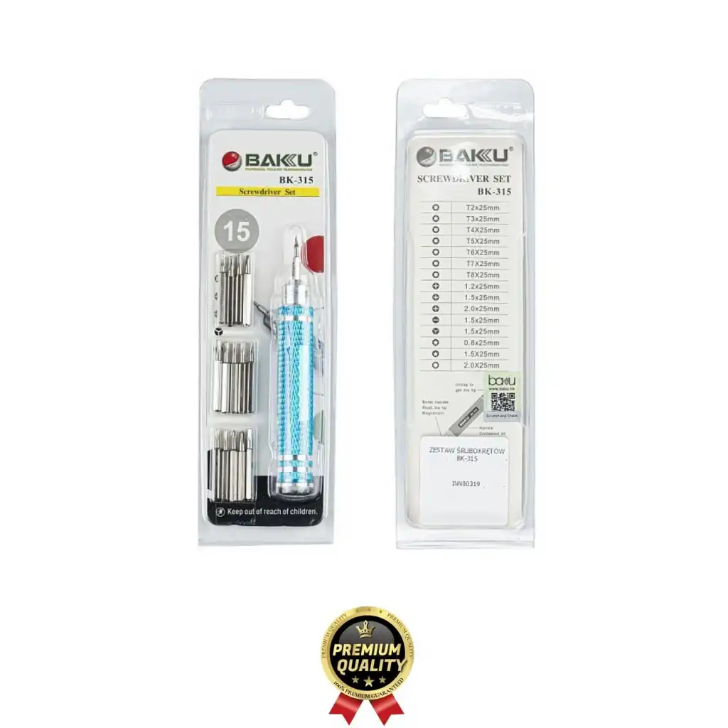 Profesyonel Seri Dayanıklı Yüksek Kalite Ergonomik Hassas Tamir Taşınabilir 15 Uçlu Tornavida Seti