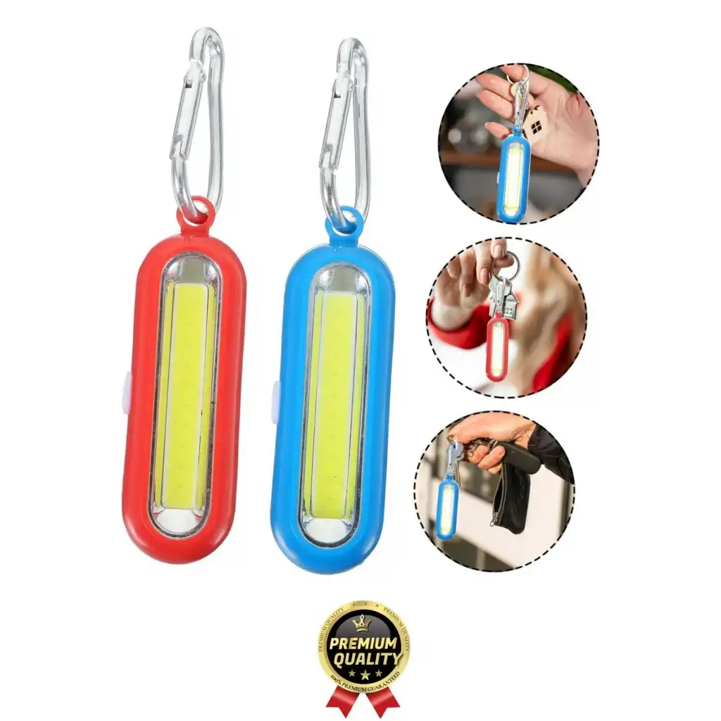 Premium Taşınabilir Kamp Okul Güçlü Işık Aydınlatma 3 Modlu Pilli Sarı Mini Led Anahtarlık El Feneri