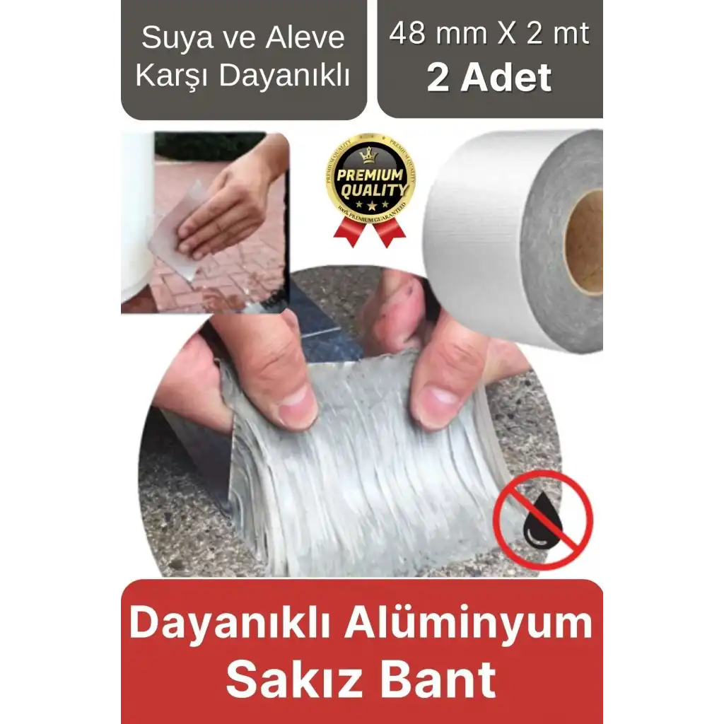 Premium Çatlak Boru Tamir Su Sızdırmaz İzolasyon Çamur Bandı Isıya Dayanıklı Sakız Bant 48 Mm X 2 Mt