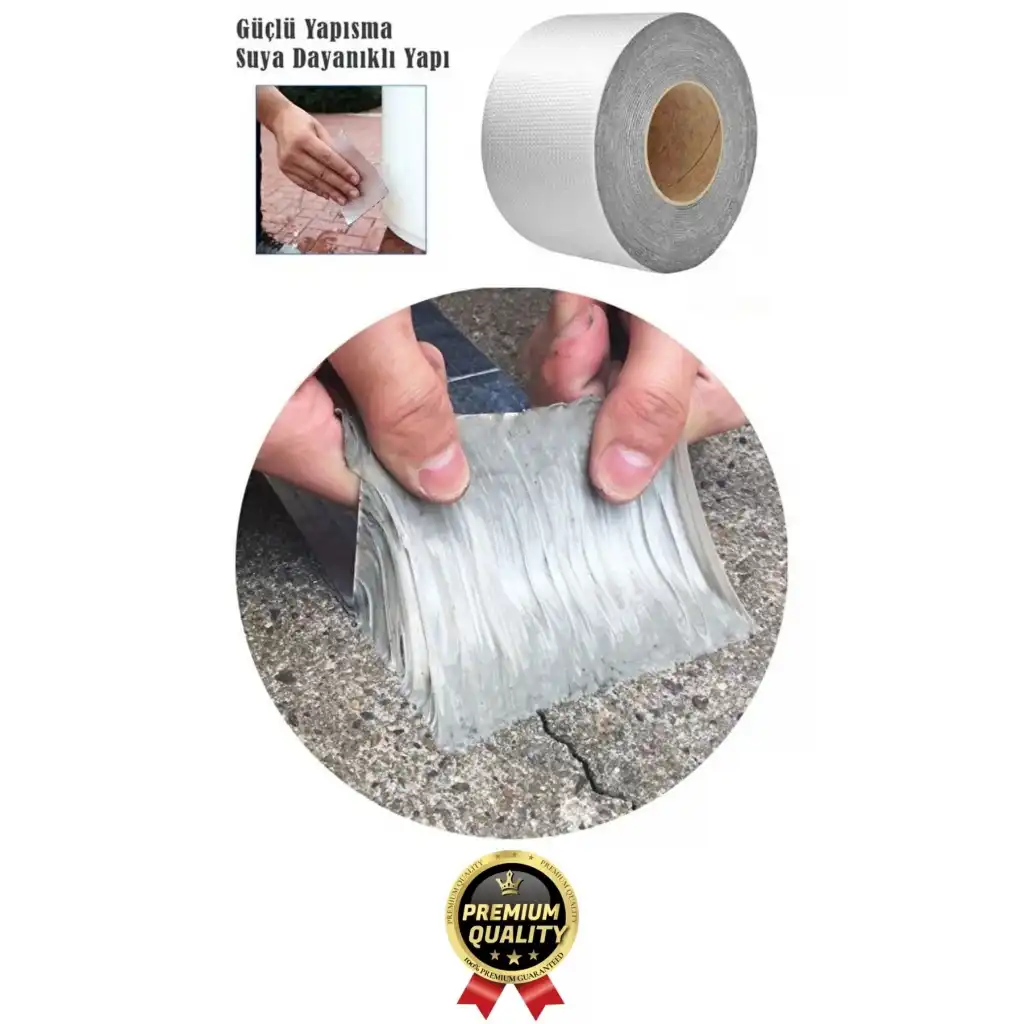 Premium Çatlak Boru Tamir İzolasyon Isıya Dayanıklı Su Sızdırmaz Çamur Bandı Sakız Bant 48 Mm X 2 Mt