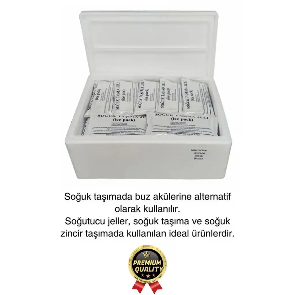 Premium Güvenli Malzeme Dayanıklı Seyahat Yolculuk Yiyecek Soğutucu Jel Poşet Buz Aküsü 260gr 10Adet