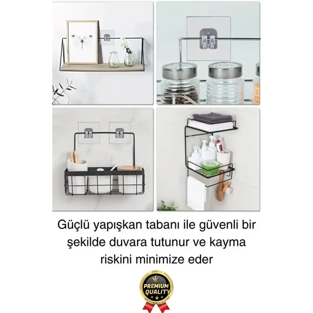 5 Adet Ultra Güçlü Suya Dayanıklı İz Bırakmaz Şeffaf Banyo Mutfak Ayna Tablo Raf Tutucu Askı Kanca