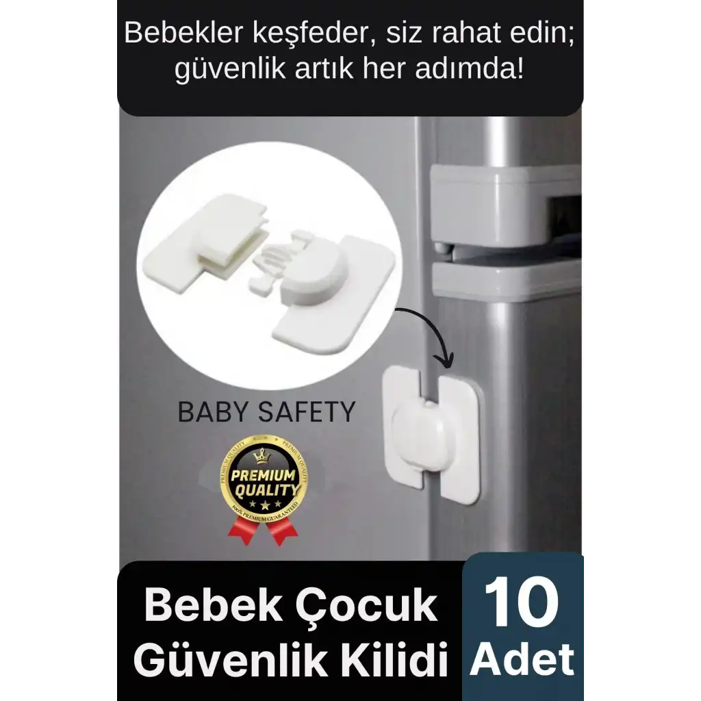 Özel Üretim Buzdolabı Çekmece Dolap Pencere Sabitleyici 10 Adet Çocuk Bebek Koruyucu Güvenlik Kilidi