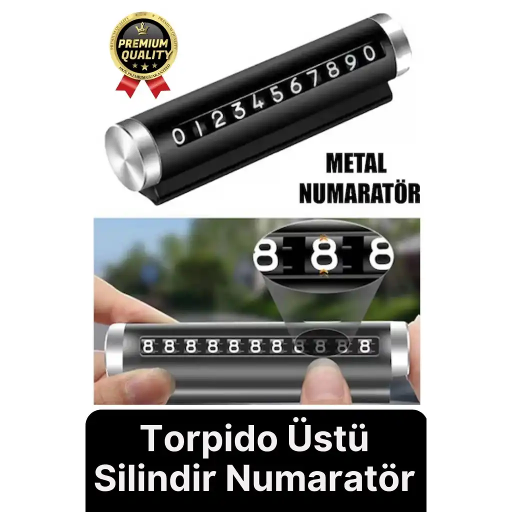 Yeni Araç İçi Telefon Numarası Parkmatik Metal Çevirmeli Ayarlı Torpido Üstü Silindir Numaratör