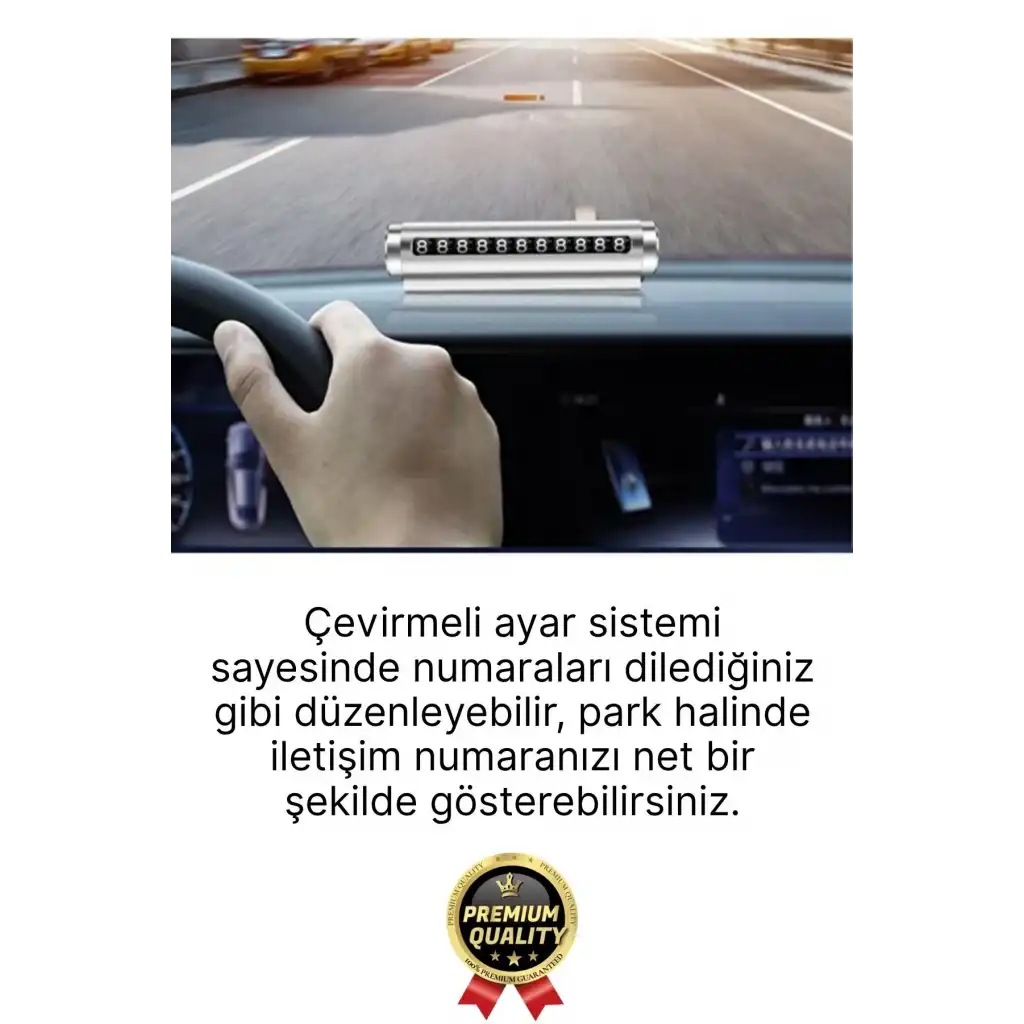 Yeni Araç İçi Telefon Numarası Parkmatik Metal Çevirmeli Ayarlı Torpido Üstü Silindir Numaratör