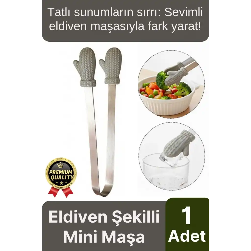 Özel Tasarım Pratik Sevimli Eldiven Şekilli Isıya Dayanıklı Silikon Uçlu Mini Mutfak Servis Maşası