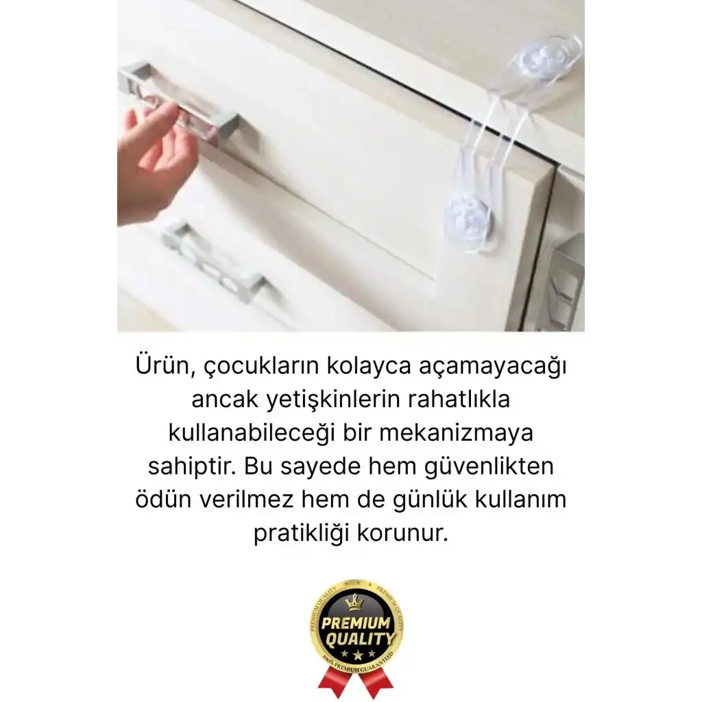 Yeni Üretim Ayarlanır Çekmece Dolap Kapağı Koruma Aparatı Bebek Çocuk Güvenlik Kilidi 3 Adet 17 Cm