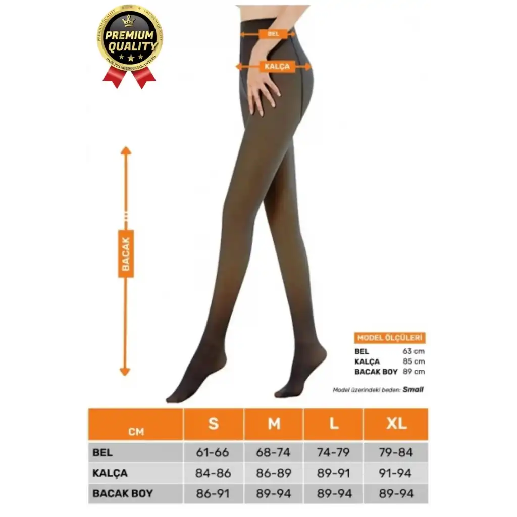 Şık Tasarım Rahat Sıcak Tutan Toparlayıcı Korse Destekli Ten Görünümlü İçi Peluş Termal Tayt Çorap