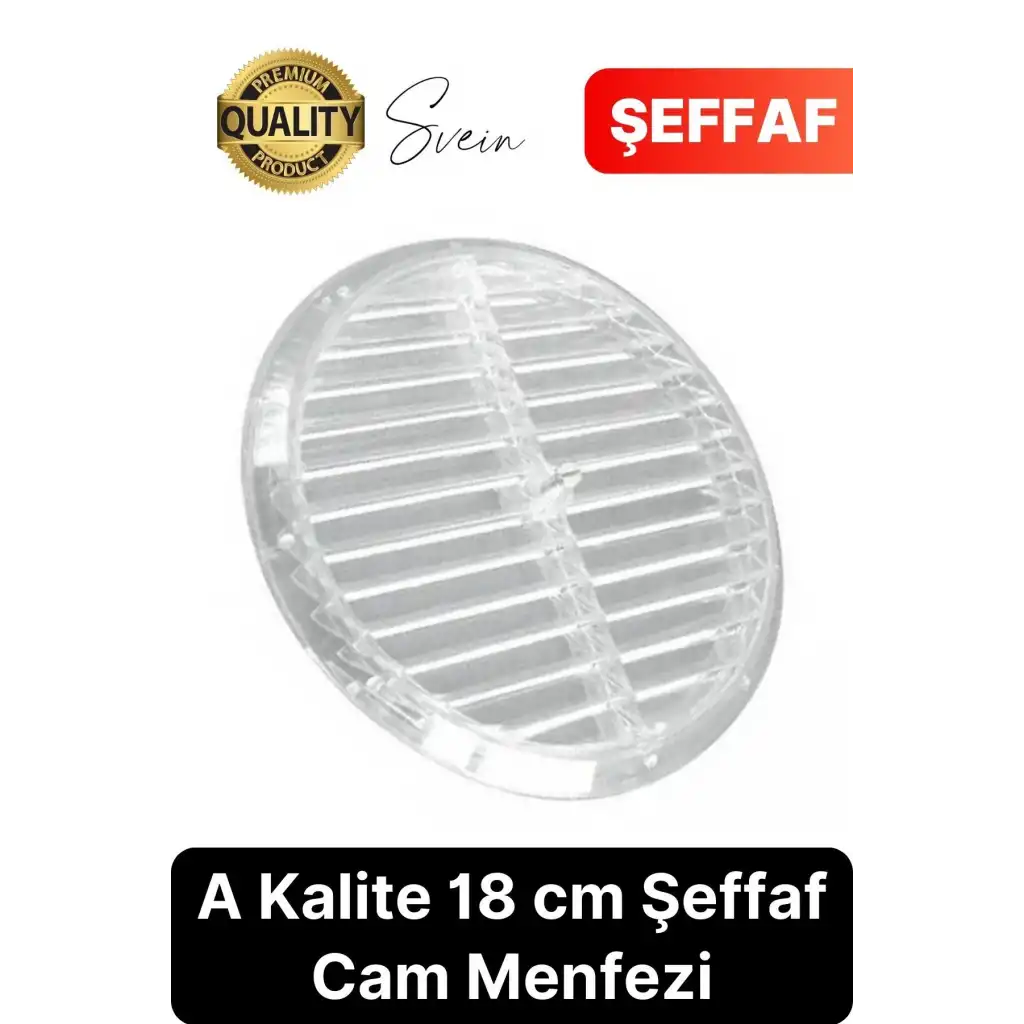 Aç Kapa Yalıtımlı Havalandırma Ayarlı 18cm Şeffaf Kapak Cam Menfezi Doğalgaz Boşluk Aparatı Başlık