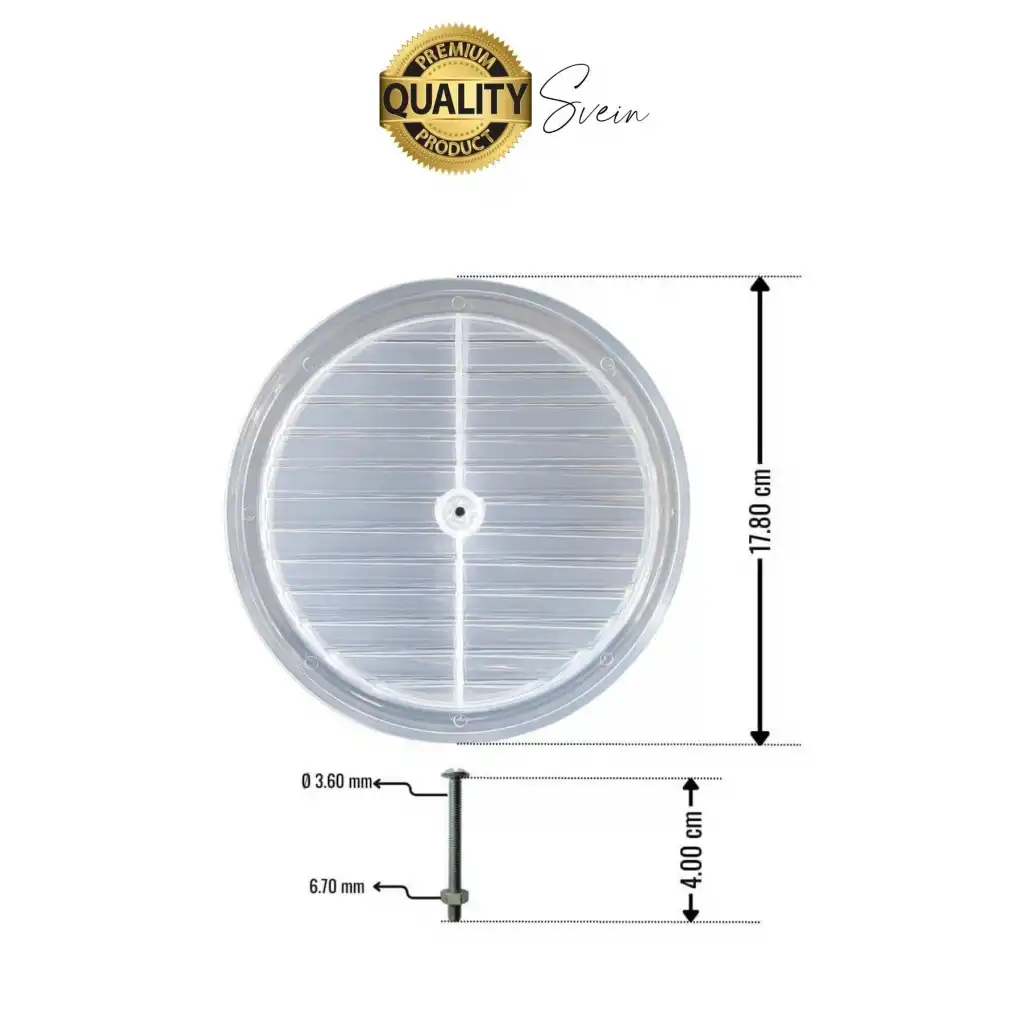 Aç Kapa Yalıtımlı Havalandırma Ayarlı 18cm Şeffaf Kapak Cam Menfezi Doğalgaz Boşluk Aparatı Başlık