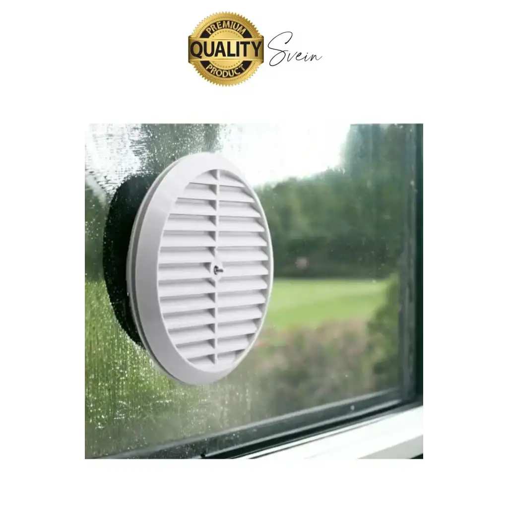 Aç Kapa Yalıtımlı Havalandırma Ayarlı 18 cm Beyaz Kapak Cam Menfezi Doğalgaz Aparatı Yuvarlak