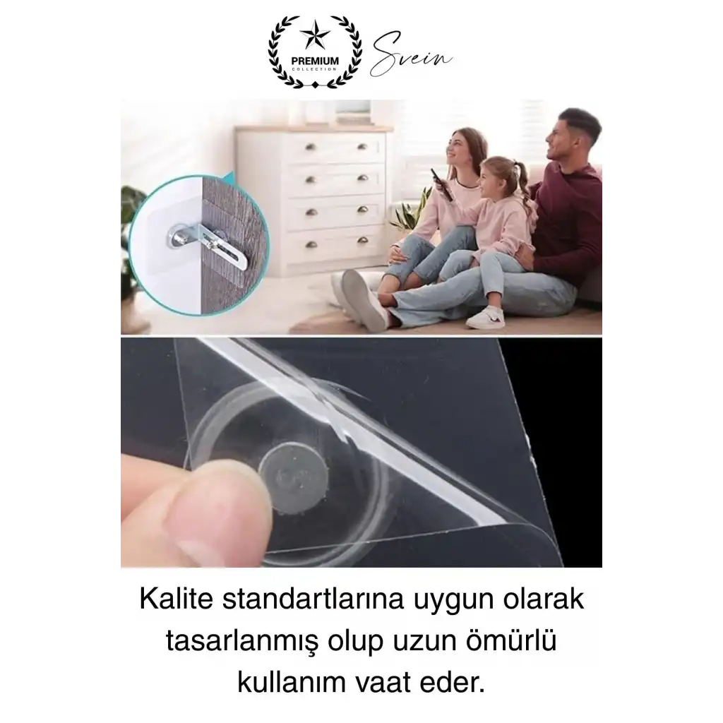 10 Adet Kendinden Yapışkanlı Mobilya Sabitleme Seti Delme Gerekmez Dolap Raf Tutucu Deprem Güvenliği