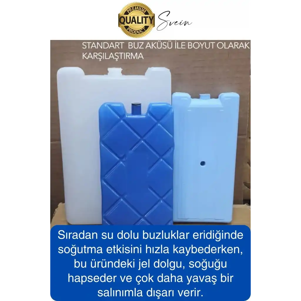 12 Saat Süreli 560 gr Jel Dolu Buz Aküsü Plastik Soğuk Zincir Gıda Yiyecek Uzun Süre Koruma 5 Adet