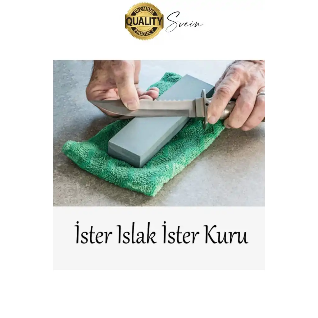 Premium Bıçak Bileme Taşı Çift Taraflı 200 mm Kaba ve İnce Dikdörtgen Biley Testere Nacak Satır