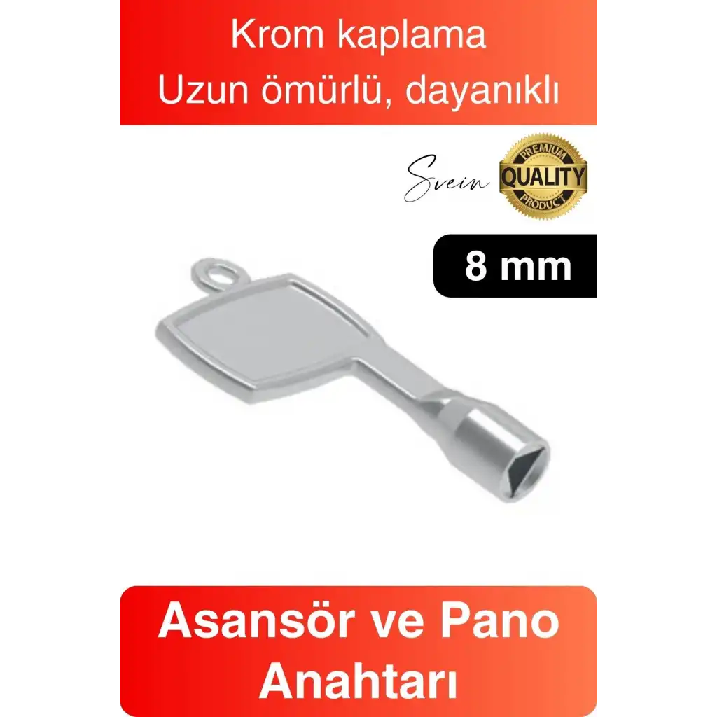 8 mm Asansör Pano Anahtarı Krom Kaplama Kapı Açma Dayanıklı Kolay Pratik Uyumlu Standart Kırılmaz