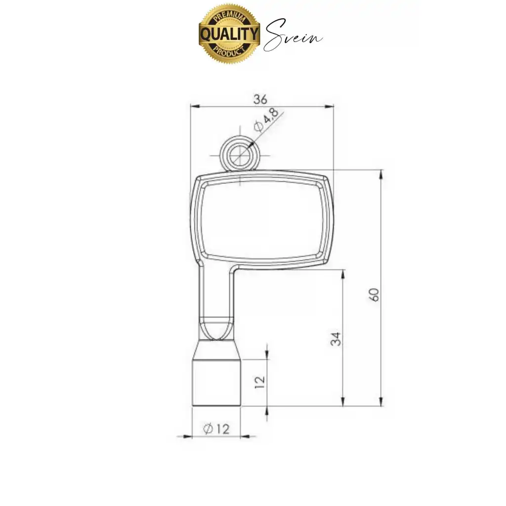 8 mm Asansör Pano Anahtarı Krom Kaplama Kapı Açma Dayanıklı Kolay Pratik Uyumlu Standart Kırılmaz