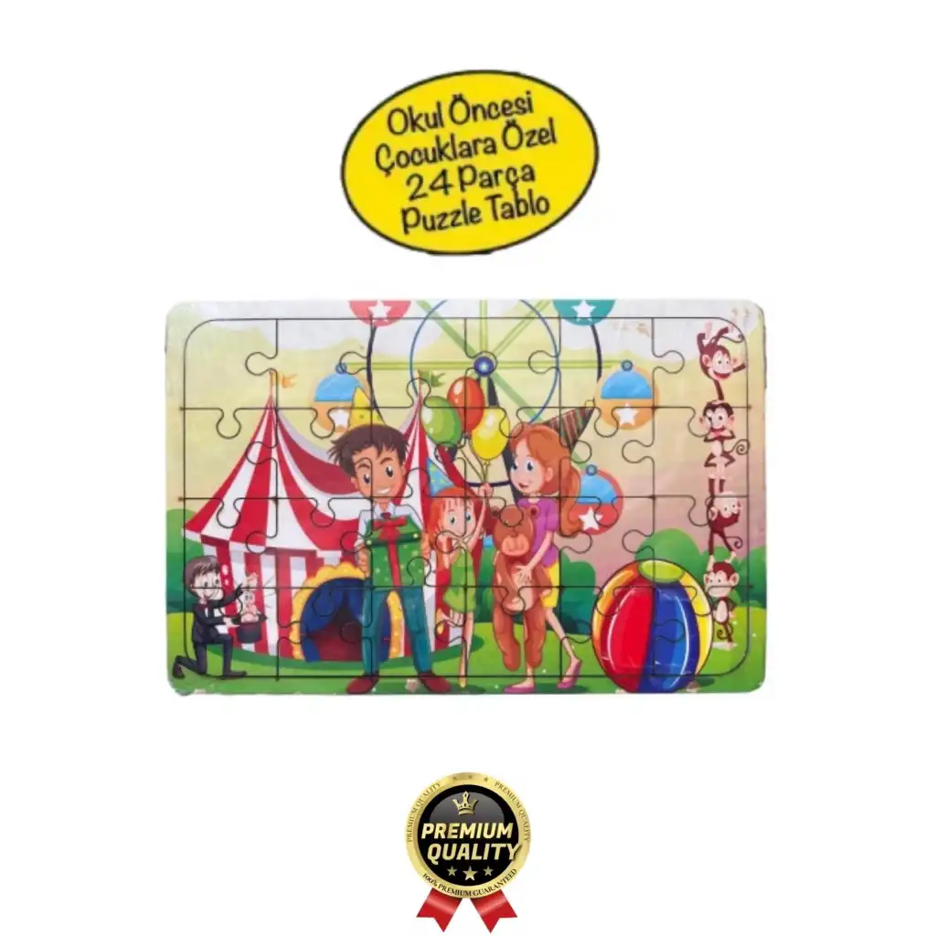Premium Eğitici Eğlenceli Öğretici Dayanıklı Geliştiren Oyun Deneyimi Ahşap Puzzle Lunapark 24 Parça