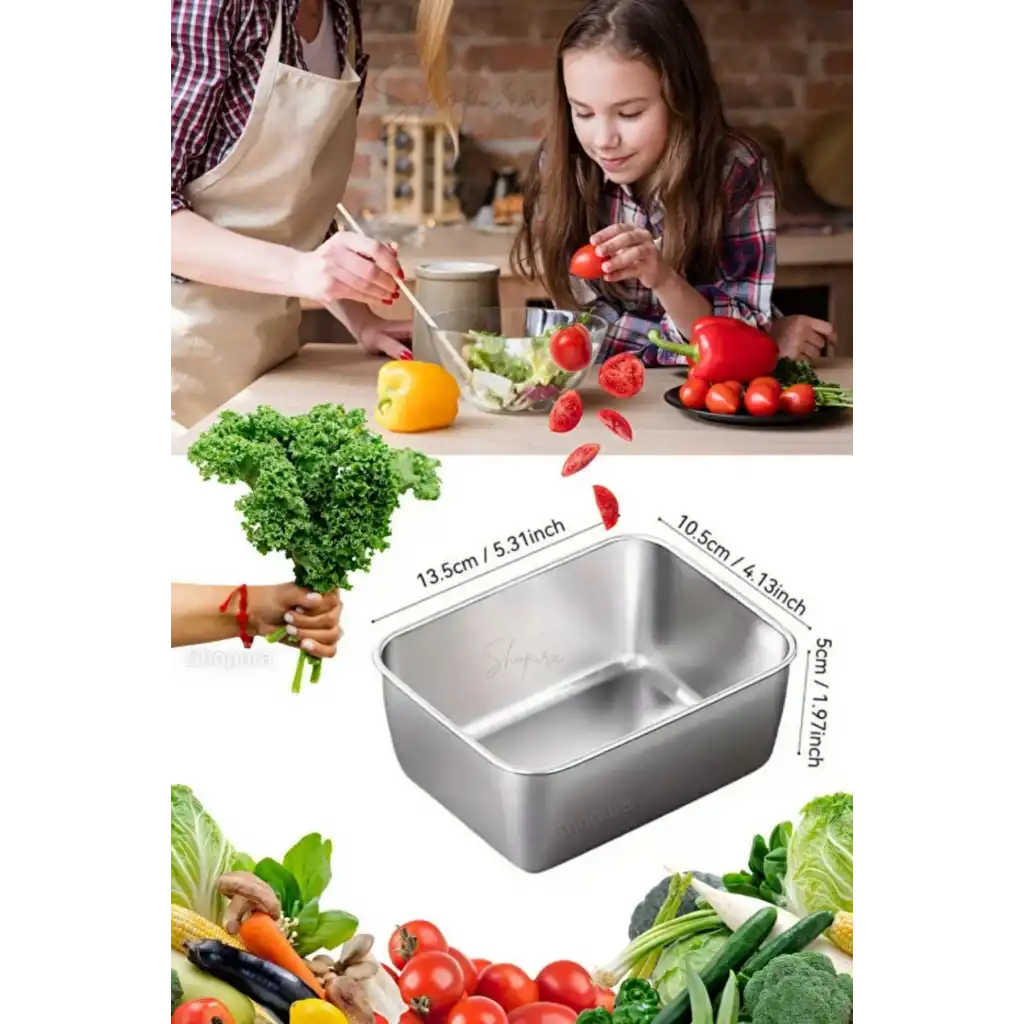 Çok Amaçlı Dayanıklı Gıda Güvenliği Sertifikalı Koku Yapmaz Modern Şık Paslanmaz Çelik Saklama Kabı