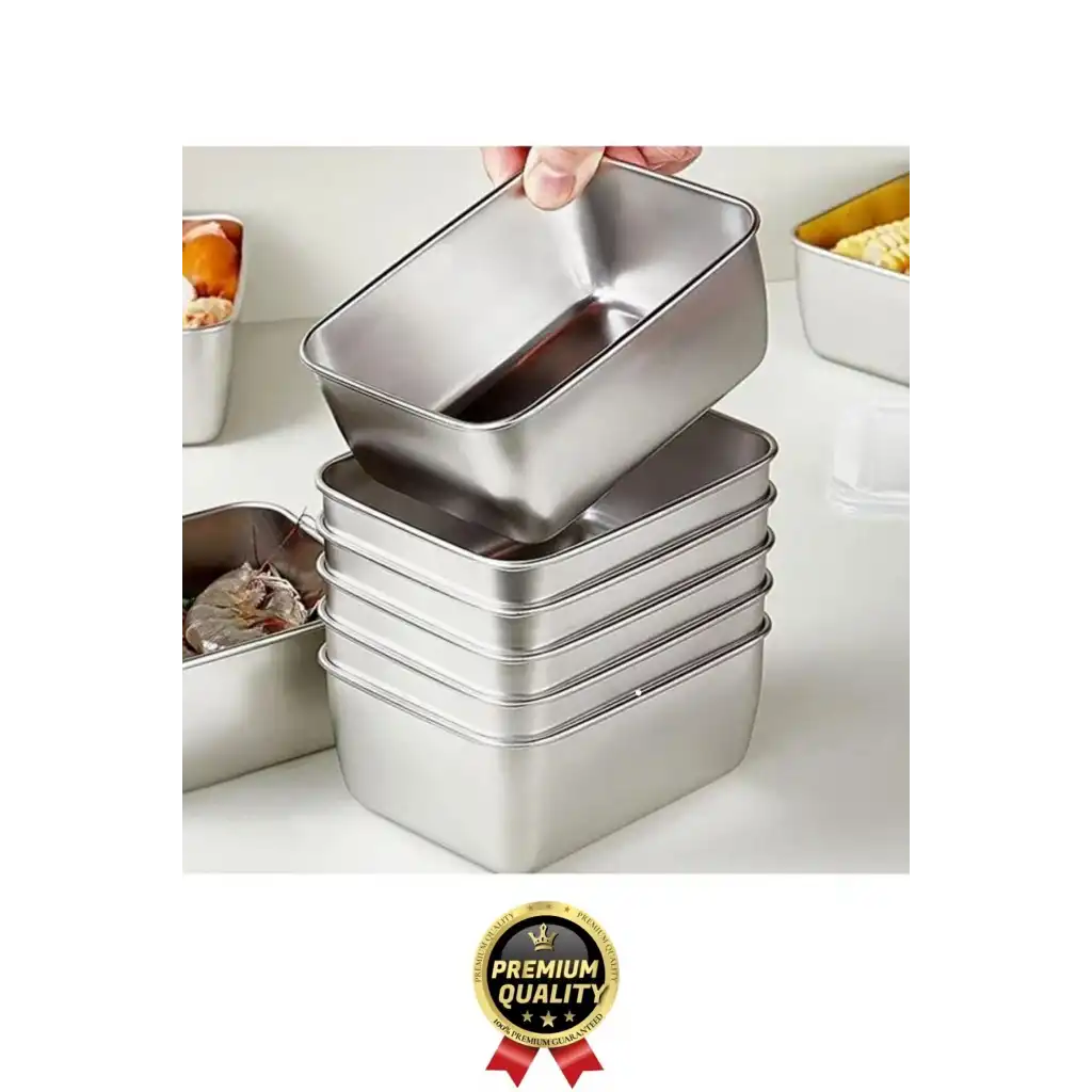 Çok Amaçlı Dayanıklı Gıda Güvenliği Sertifikalı Koku Yapmaz Modern Şık Paslanmaz Çelik Saklama Kabı