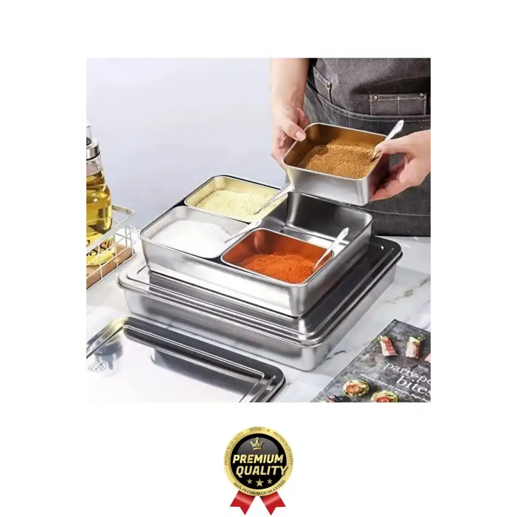 Çok Amaçlı Dayanıklı Gıda Güvenliği Sertifikalı Koku Yapmaz Modern Şık Paslanmaz Çelik Saklama Kabı