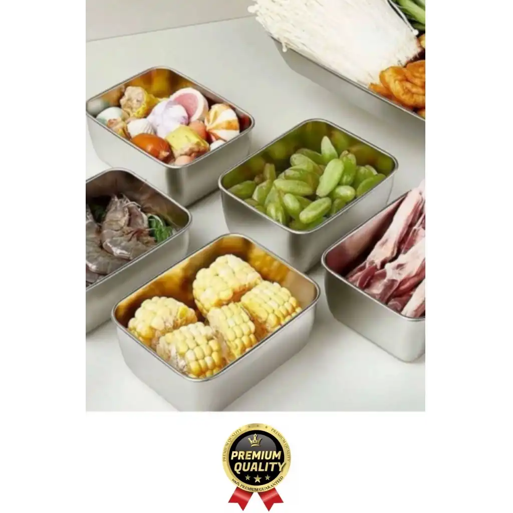 Çok Amaçlı Dayanıklı Gıda Güvenliği Sertifikalı Koku Yapmaz Modern Şık Paslanmaz Çelik Saklama Kabı