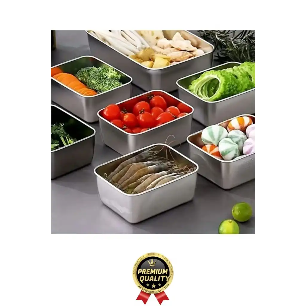 Çok Amaçlı Dayanıklı Gıda Güvenliği Sertifikalı Koku Yapmaz Modern Şık Paslanmaz Çelik Saklama Kabı