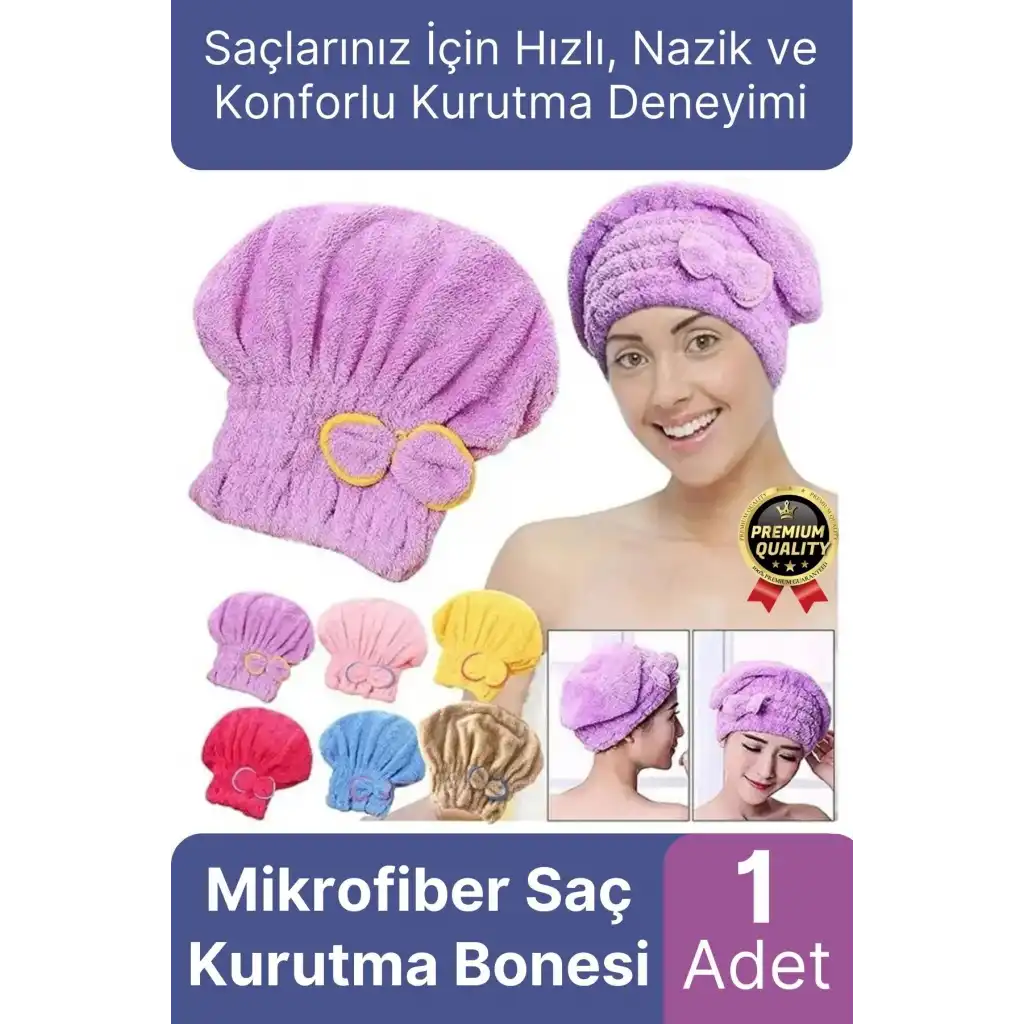 Premium Kalite Esnek Hızlı Emici Banyo Havuz Duş Mikrofiber Havlu Saç Kurutma Bonesi 30x25x16