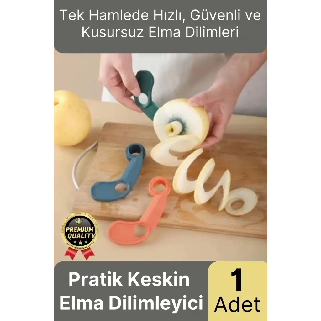 Çok Amaçlı Kullanım Pratik Dayanıklı Plastik Sağlam Kaymaz Keskin Şekilli Elma Dilimleme Aparatı