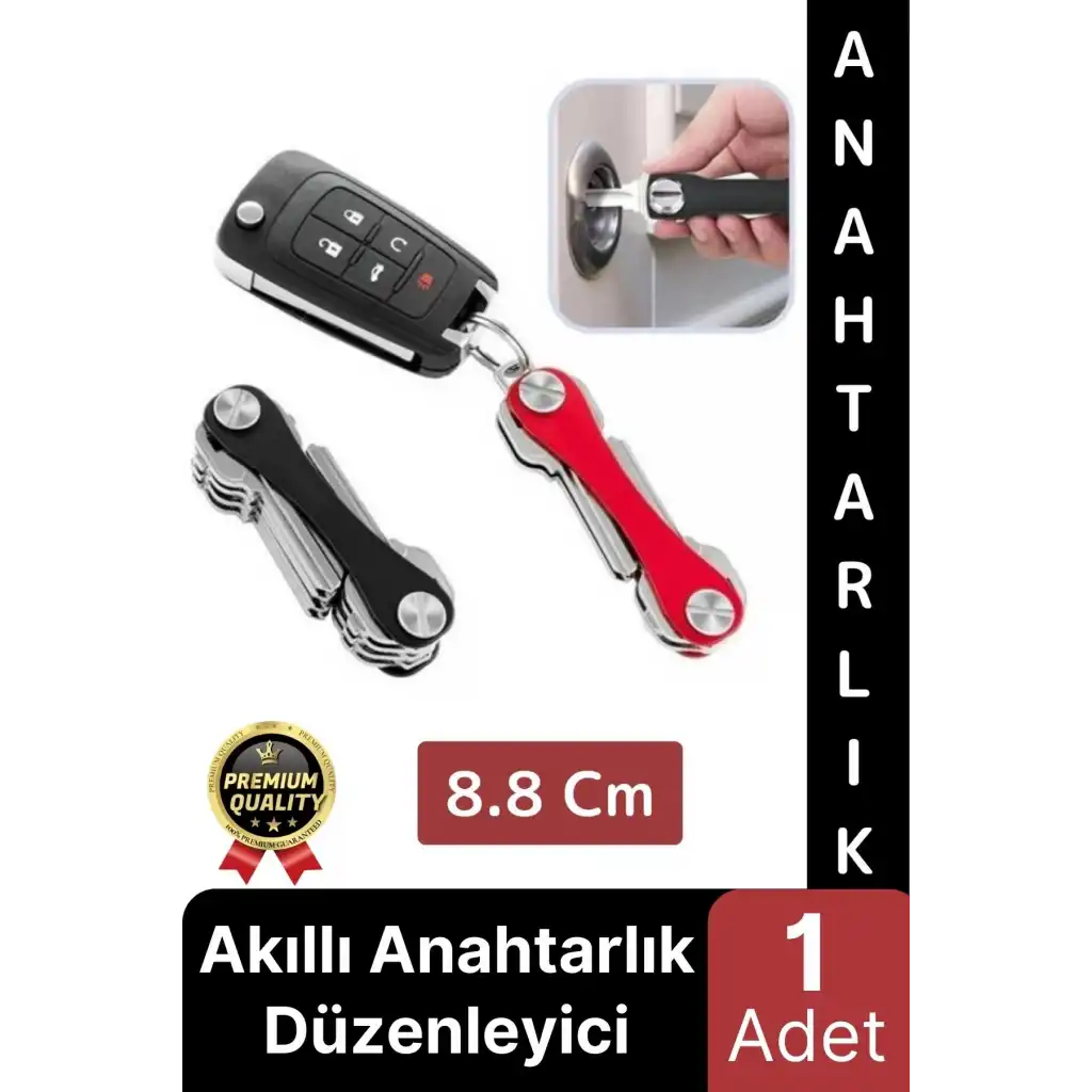 Kompakt Ses Çıkarmaz Vidalı Karışıklık Önleyen Hafif Alüminyum Akıllı Anahtarlık Düzenleyici 8.8 cm