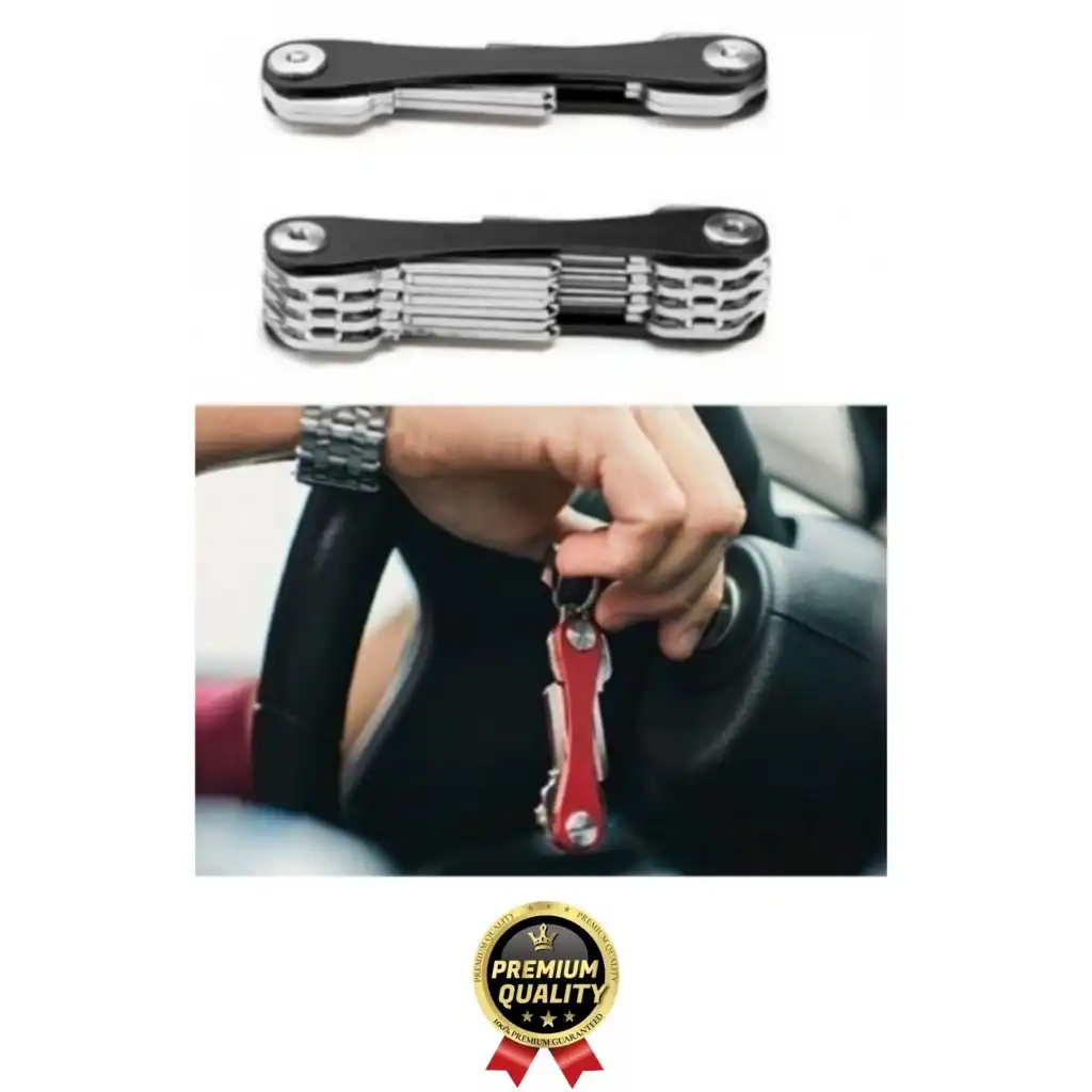 Kompakt Ses Çıkarmaz Vidalı Karışıklık Önleyen Hafif Alüminyum Akıllı Anahtarlık Düzenleyici 8.8 cm