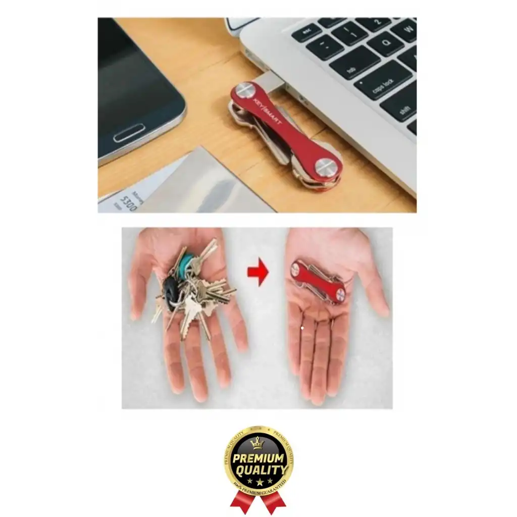 Kompakt Ses Çıkarmaz Vidalı Karışıklık Önleyen Hafif Alüminyum Akıllı Anahtarlık Düzenleyici 8.8 cm