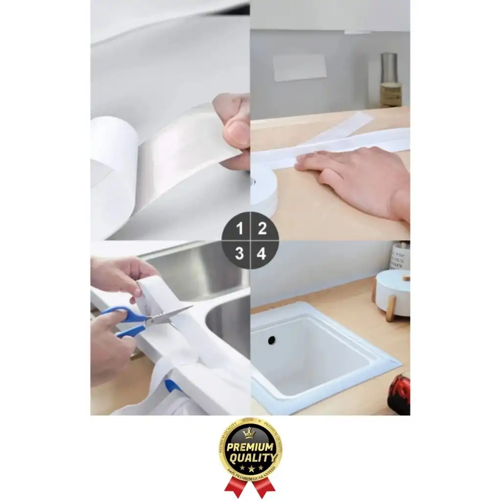 Güçlü Beyaz Ocak Tezgah Kenarı Mutfak Banyo Sızdırmaz Bant Su Geçirmez Küfe Dayanıklı 3,2 mt 1 Adet