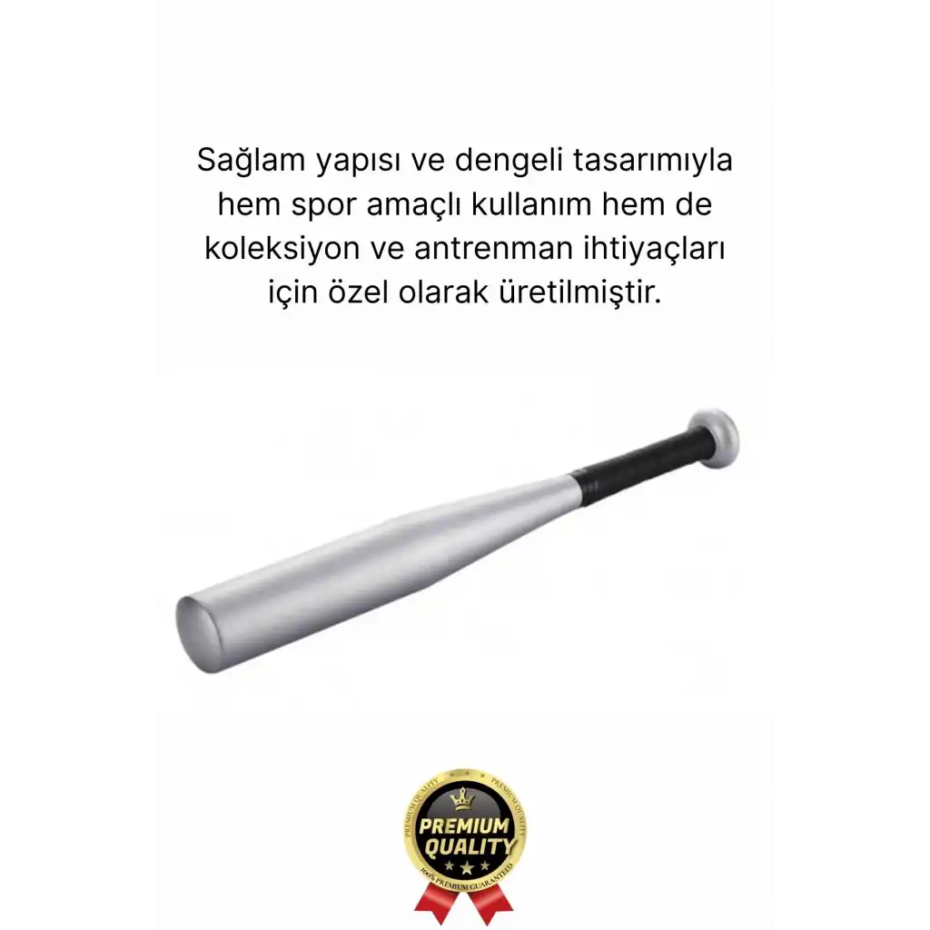 Özel Üretim Dayanıklı Malzeme Kırılmaz Mükemmel Kavrayış Metal Gri 61 Cm Baseboll Beyzbol Sopası