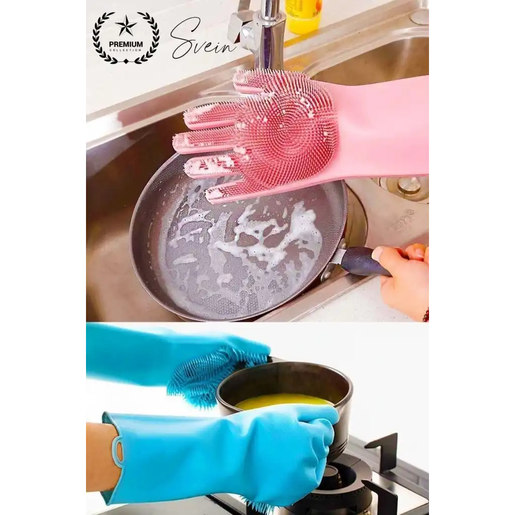 #BulaşıkEldiveni Isıya Dayanıklı Rahat Sağlam Silikon Bulaşık Yıkama Eldiveni Fırçası Temizlik