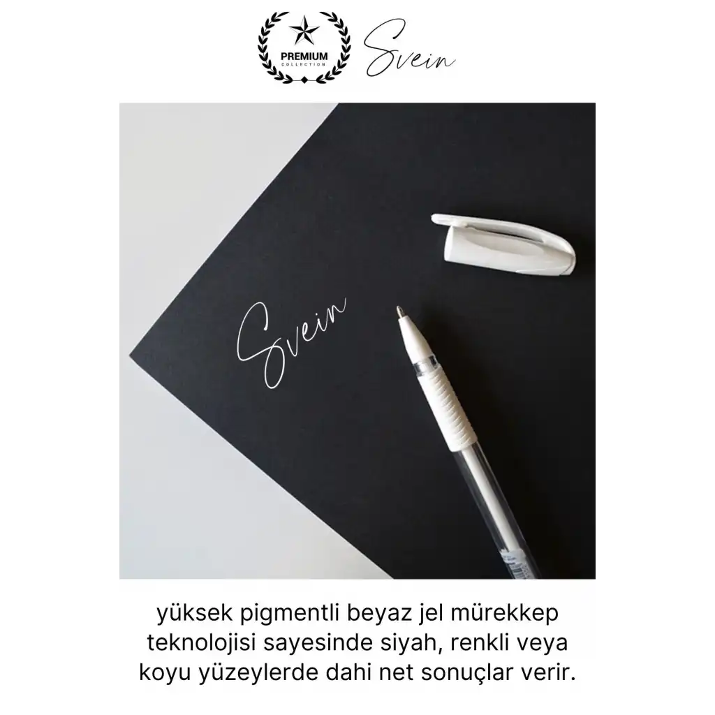 #BeyazJelKalem Özel Beyaz Renk Jel Mürekkepli Tükenmez Kalem Çizim Not İş Yazı Kalemi Arkadaşa Öğretmen Hediye 1 mm