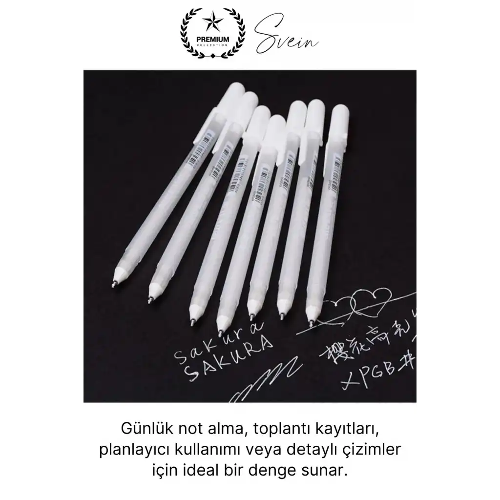 #BeyazJelKalem Özel Beyaz Renk Jel Mürekkepli Tükenmez Kalem Çizim Not İş Yazı Kalemi Arkadaşa Öğretmen Hediye 1 mm