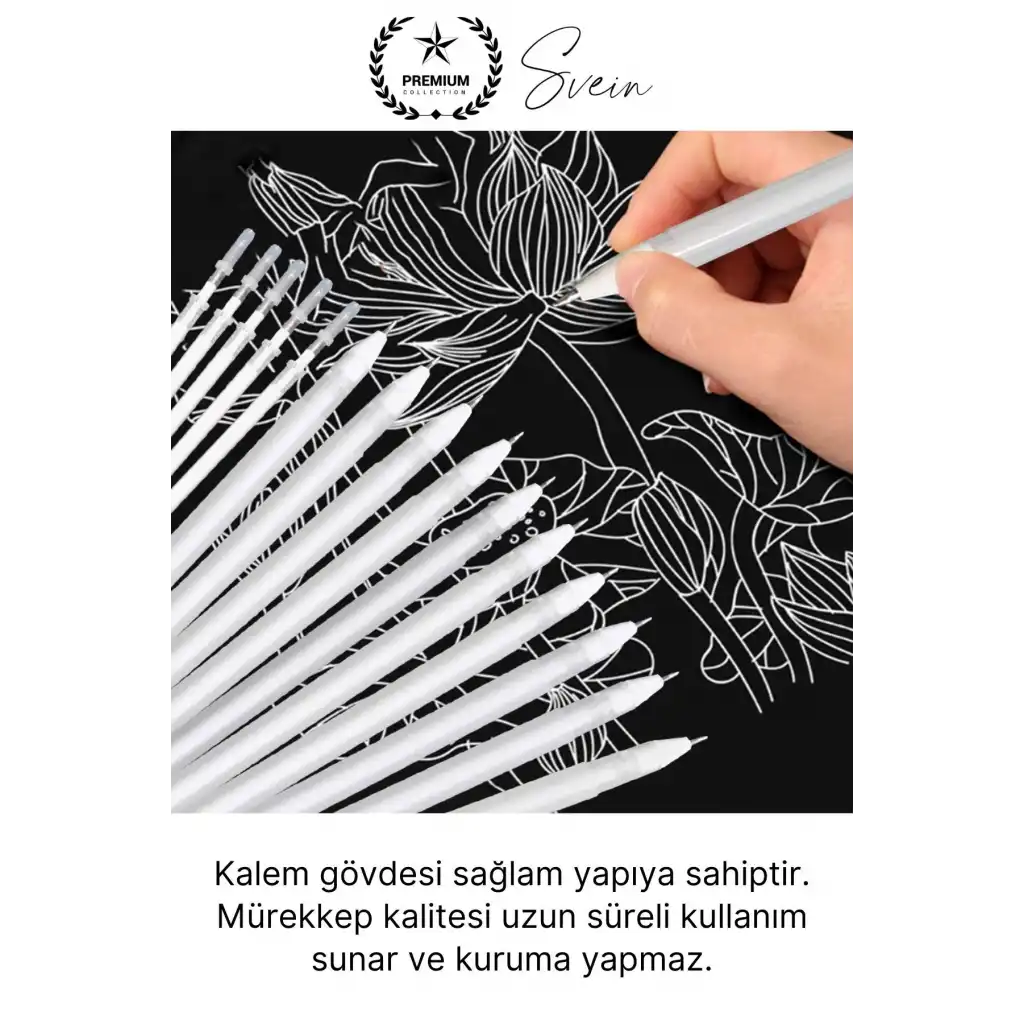 #BeyazJelKalem Özel Beyaz Renk Jel Mürekkepli Tükenmez Kalem Çizim Not İş Yazı Kalemi Arkadaşa Öğretmen Hediye 1 mm
