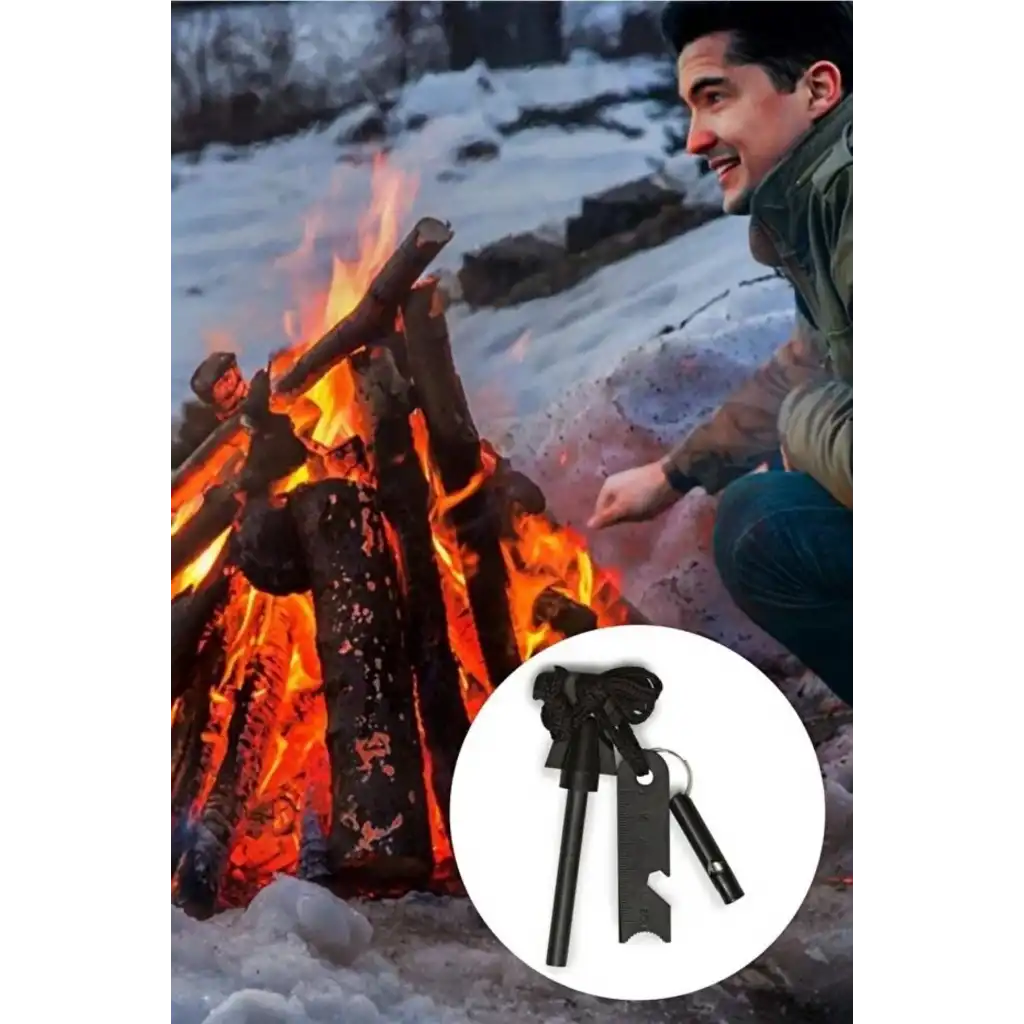 Çok Amaçlı Ateş Başlatıcı Deprem Kamp Acil Durum Magnezyum Çubuk Çakmaktaşı Hayatta Kalma Kiti