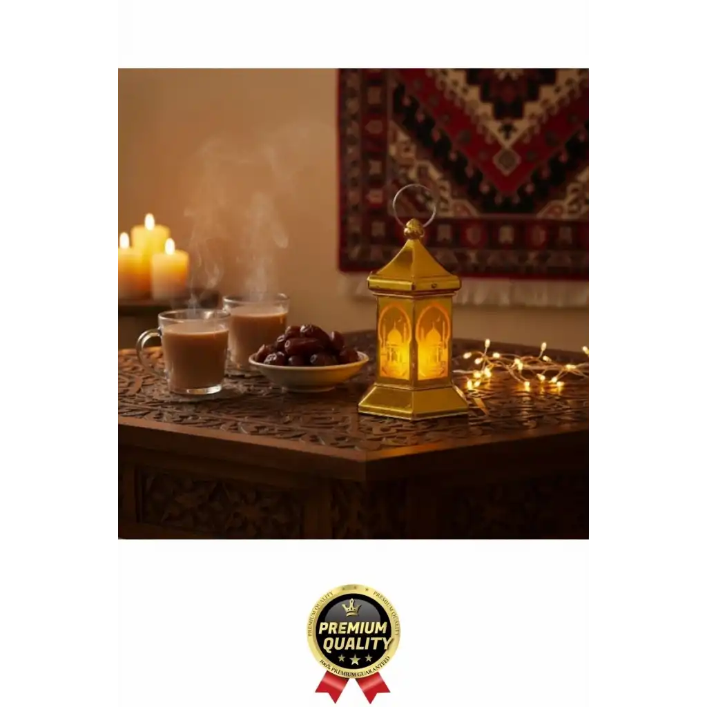 #RamazanAyı Ramazan Dekoratif Asılabilir Altıgen Gold Osmanlı İslami Mimari Işık Kubbe LED Lamba