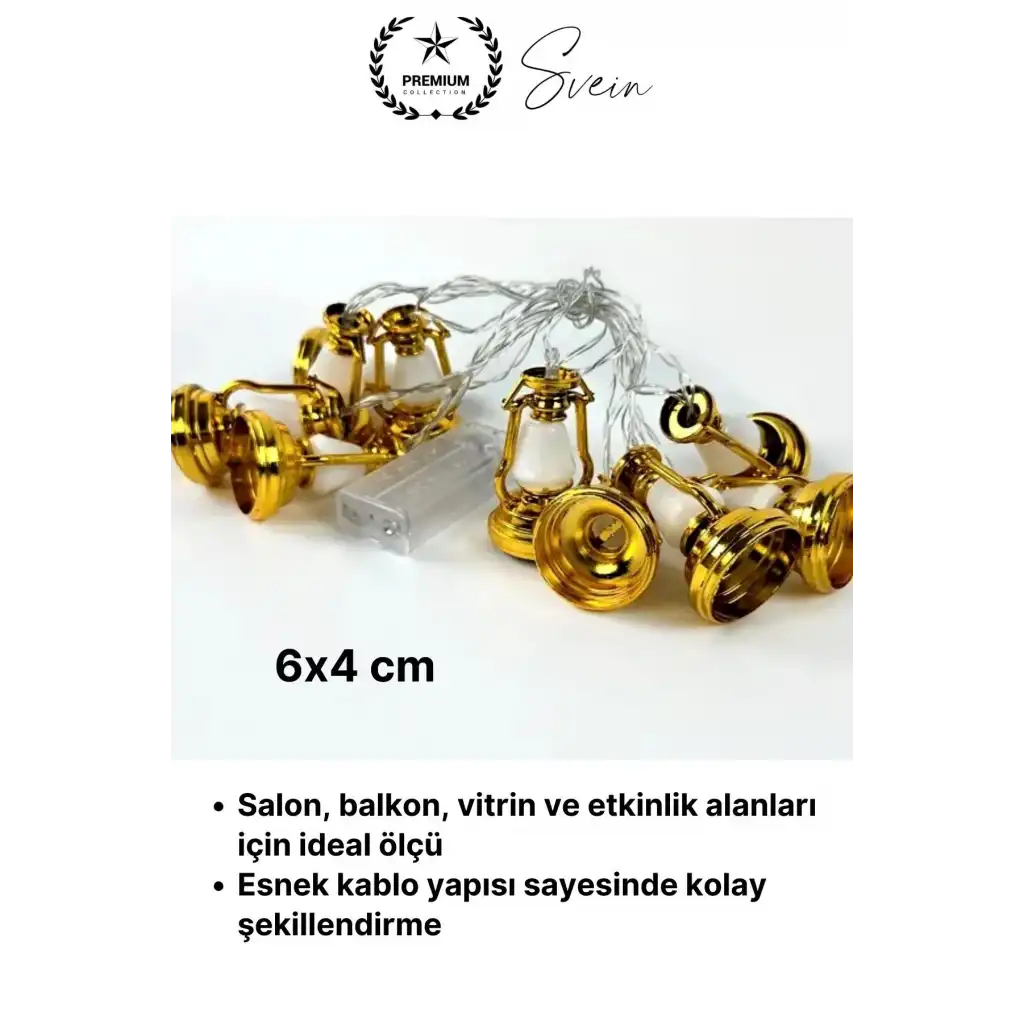 #led Ramazan Temalı Şık Dekoratif Led Lamba Süsleme Pilli 2 Metre 10 LED Kandil Motifli Manevi Huzur