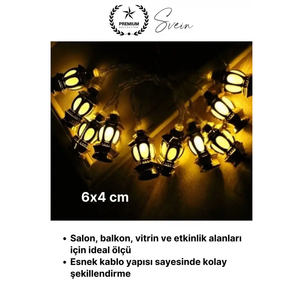 #Aydınlatma Kubbe Temalı Şık Dekoratif Led Lamba Süsleme Pilli 2 Metre 10 Kandil Motifli Manevi