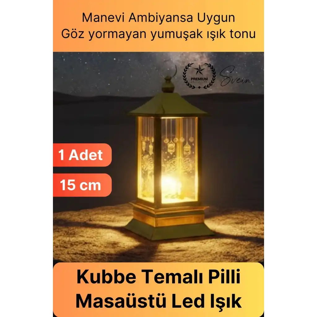 #Led Masaüstü Kubbe Tasarım Sıcak Renk Pilli Gold Ramazan Ayı Dekoratif Obje Hediyelik Led ışık