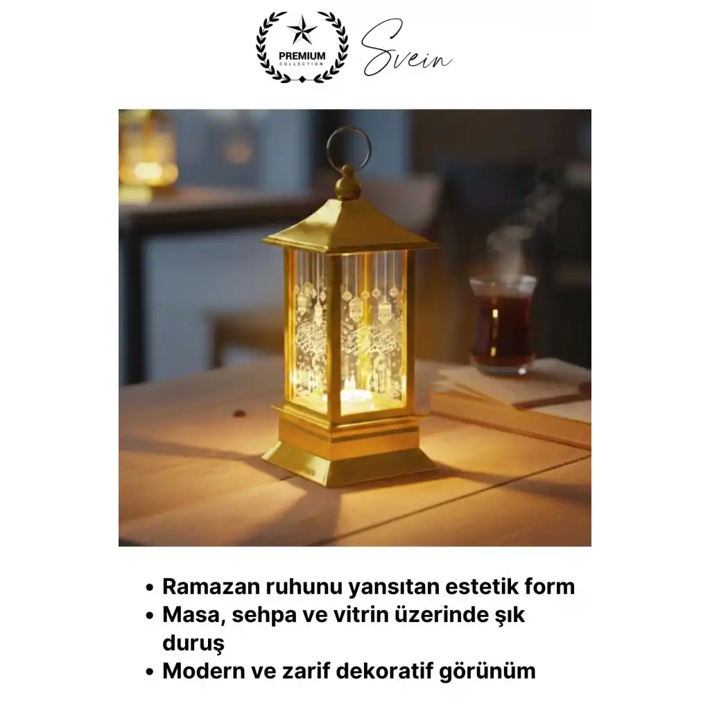 #Led Masaüstü Kubbe Tasarım Sıcak Renk Pilli Gold Ramazan Ayı Dekoratif Obje Hediyelik Led ışık