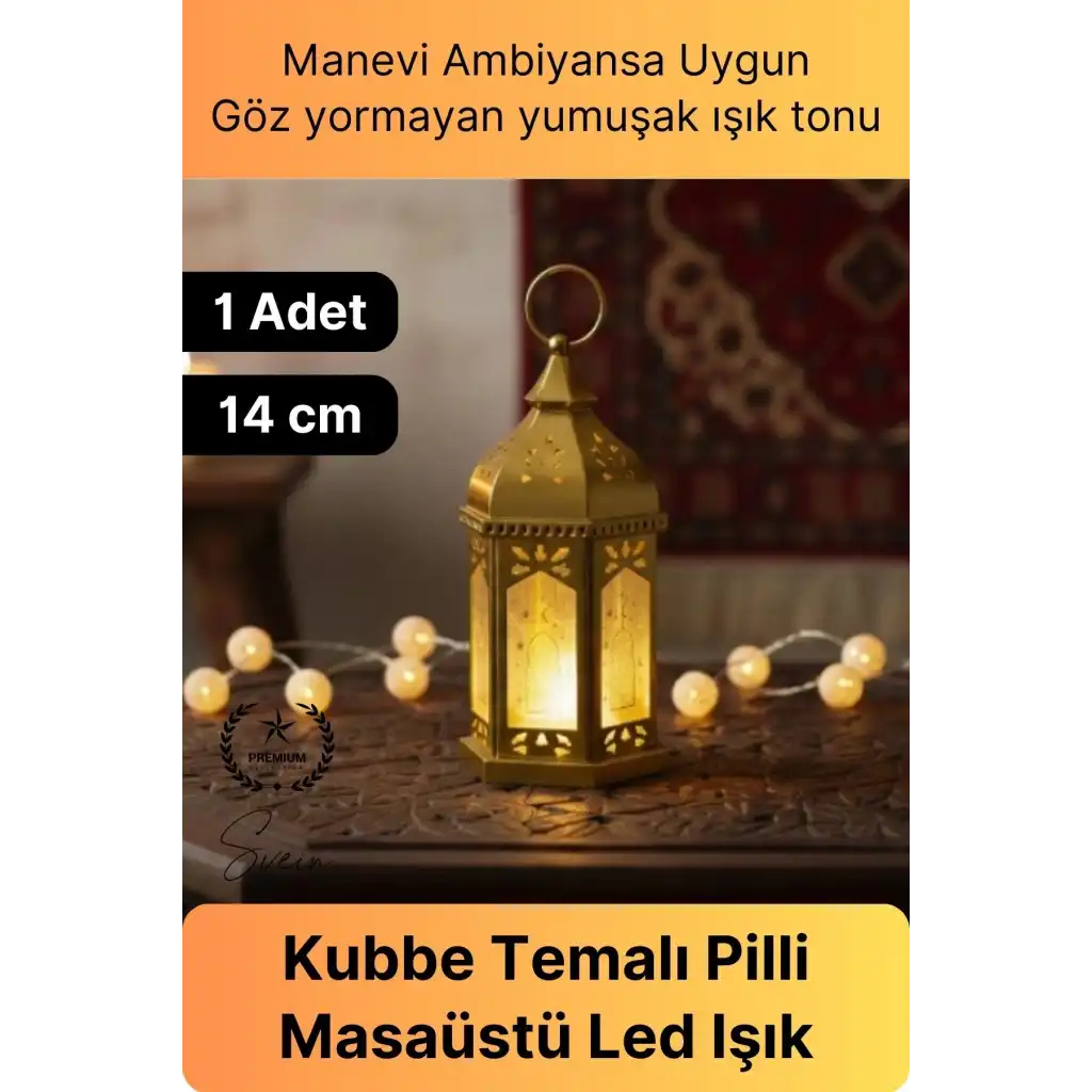 #LedIşık Masaüstü Led Işık Ramazan Özel Seri Pilli Plastik Gold Renk Kubbe Tasarım Dekoratif