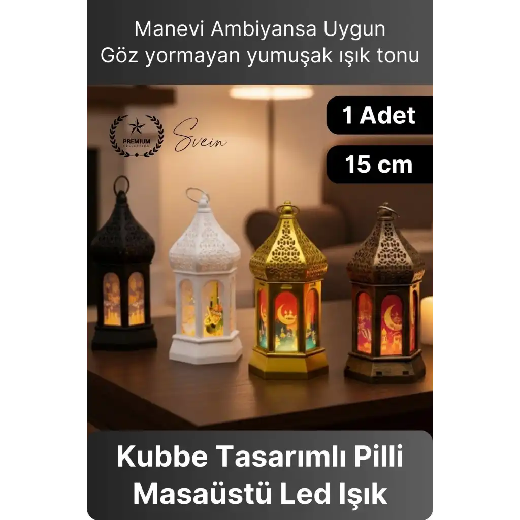 #Lamba Led Işıklı Dekoratif Asılabilir Plastik Fener Ambiyans Aydınlatma Kubbe Tasarım 15 cm Pilli