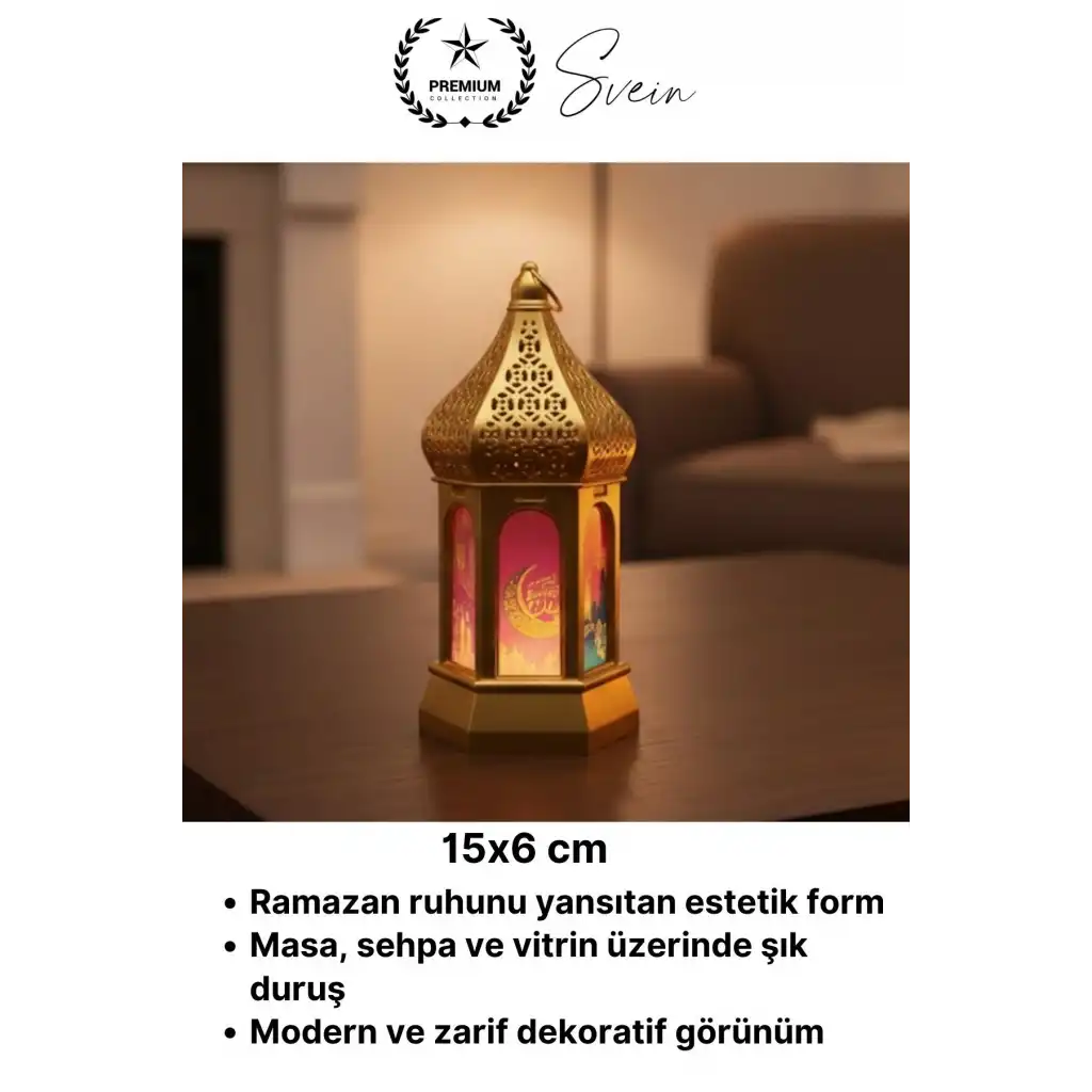 #Lamba Led Işıklı Dekoratif Asılabilir Plastik Fener Ambiyans Aydınlatma Kubbe Tasarım 15 cm Pilli