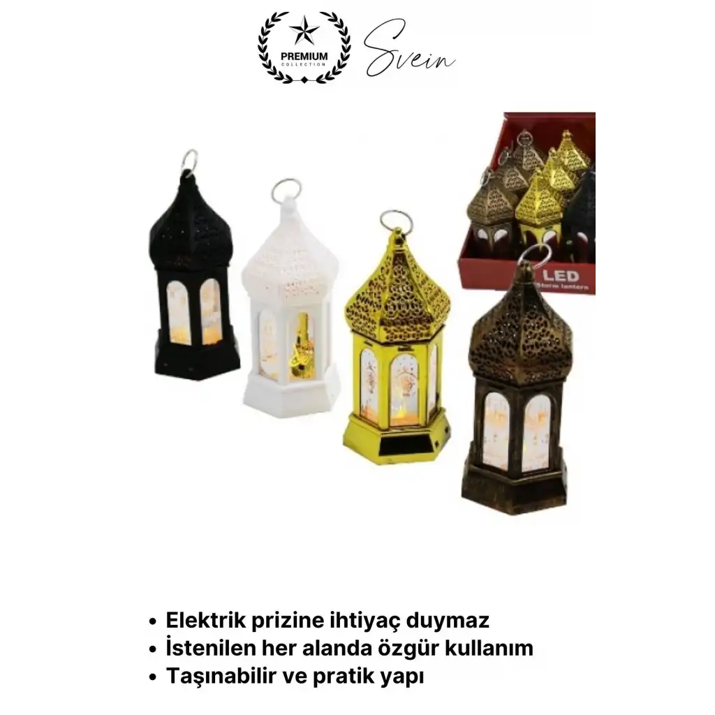 #Lamba Led Işıklı Dekoratif Asılabilir Plastik Fener Ambiyans Aydınlatma Kubbe Tasarım 15 cm Pilli